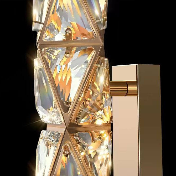 Modern Light Luxury Gold Crystal Diamond Texture Hardware LED Wall Sconce Lamp