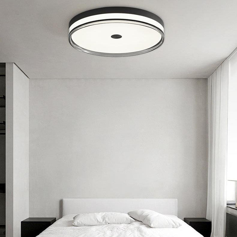 Modern Minimalist Acrylic Round Glass LED Flush Mount Ceiling Light For Bedroom