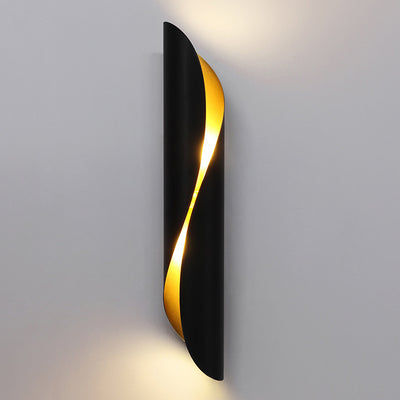 Contemporary Nordic Strip Spiral Iron 2-Light Wall Sconce Lamp For Hallway