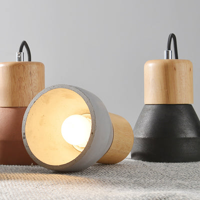 Nordic Cement Tapered 1-Light Mini LED Pendant Light