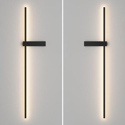 Modern Minimalist Straight Line Silicone Copper LED Wall Sconce Lamp For Living Room