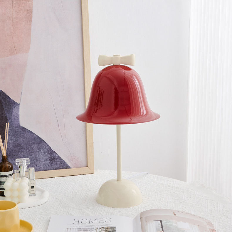 Modern Minimalist Cream Tone Bow Bell LED Table Lamp