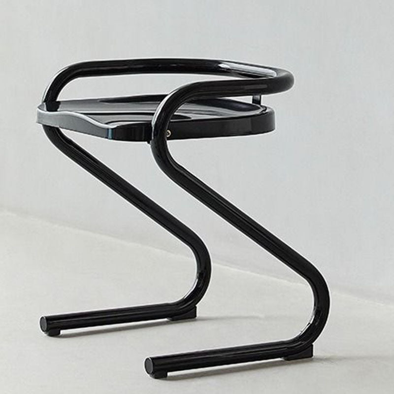 Modern Mid-Century Curved Frame ABS Plastic Metal Dining Chair Backrest Armrest For Dining Room