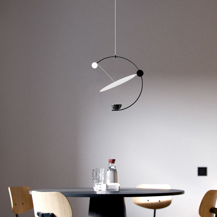 Contemporary Scandinavian Ring Hardware PC LED Pendant Light For Living Room