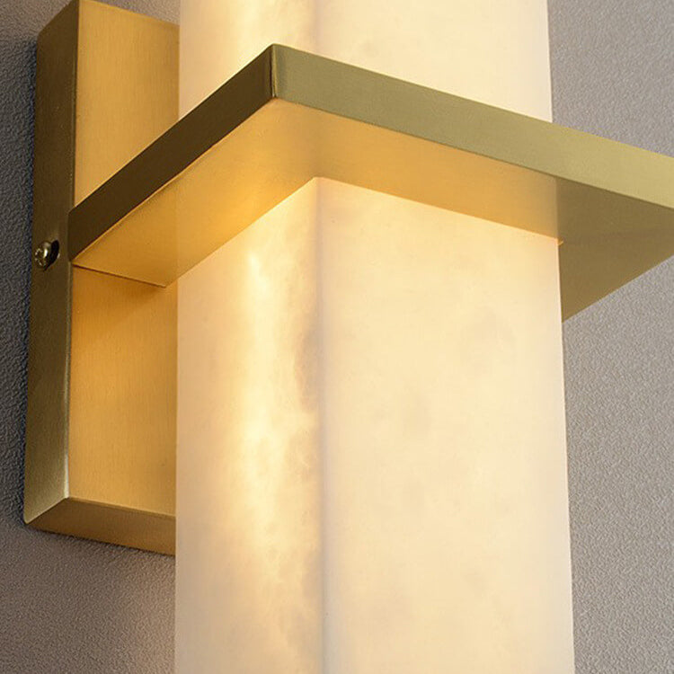 Modern Light Luxury Full Copper Rectangular Lucite LED Wall Sconce Lamp