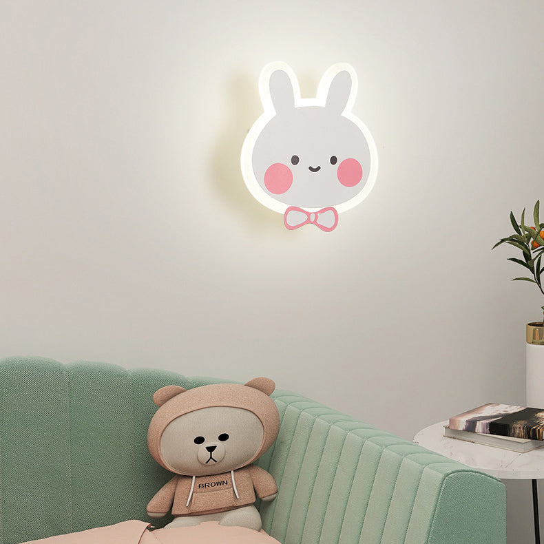 Contemporary Creative Acrylic Cartoon Fairy Astronaut Iron LED Kids Wall Sconce Lamp For Bedroom