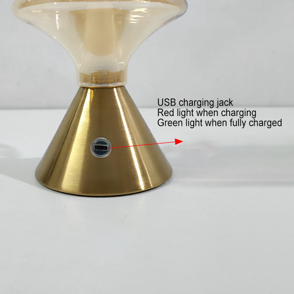 Contemporary Simplicity Glass Spinner Gyroscope Metal Base LED USB Table Lamp For Bedroom