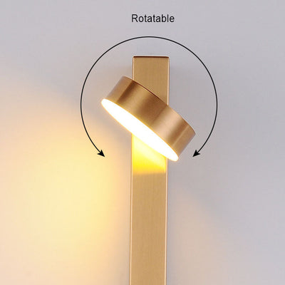 Contemporary Nordic Hardware Acrylic Rotatable Round Shade LED Wall Sconce Lamp For Living Room