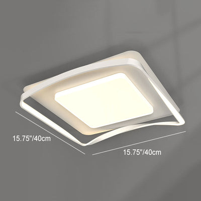 Modern Simplicity Aluminum Square Acrylic Shade LED Flush Mount Ceiling Light For Bedroom