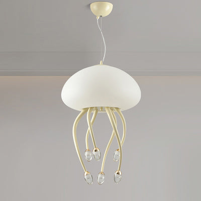 Contemporary Nordic Jellyfish Iron Acrylic LED Chandeliers For Bedroom