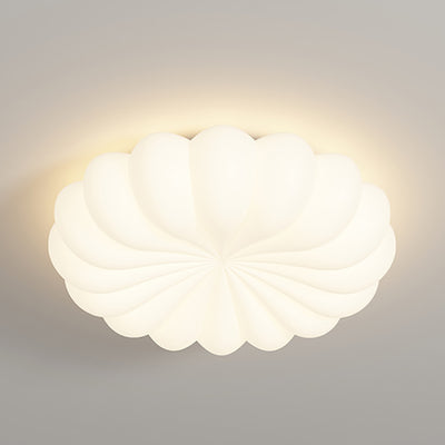 Modern Minimalist Petal Cloud Pumpkin PE Iron LED Flush Mount Ceiling Light For Living Room