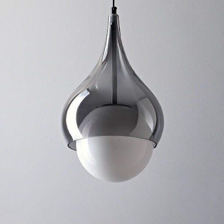 Contemporary Nordic Water Drop Inlaid Glass Globe Shade 1-Light Pendant Light For Living Room