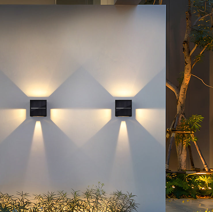 Contemporary Simplicity ABS Square LED Solar Waterproof Outdoor Wall Sconce Lamp For Garden