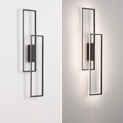 Modern Minimalist Rectangle Line Iron Silicone LED Wall Sconce Lamp For Living Room