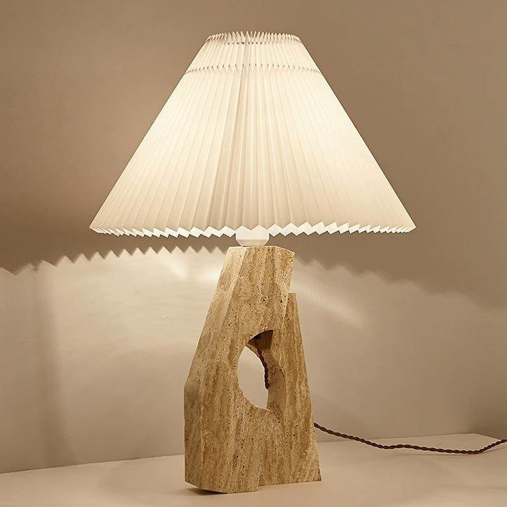 Contemporary Creative Dome Stone Fabric 1-Light Table Lamp For Study