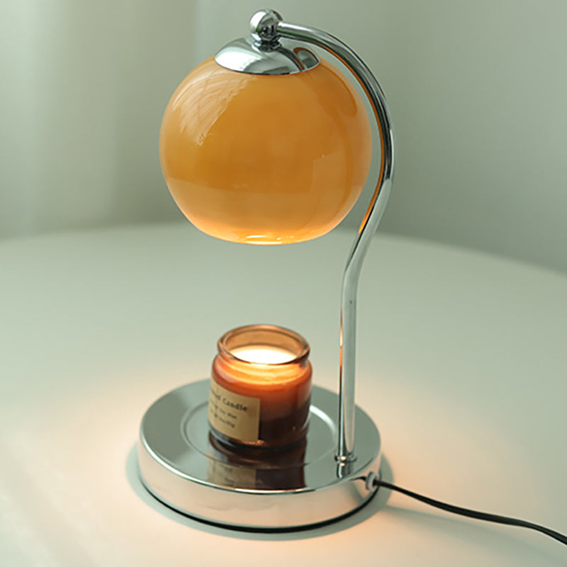 Modern Minimalist Orb Iron Glass 1-Light Melting Wax Table Lamp For Bedroom