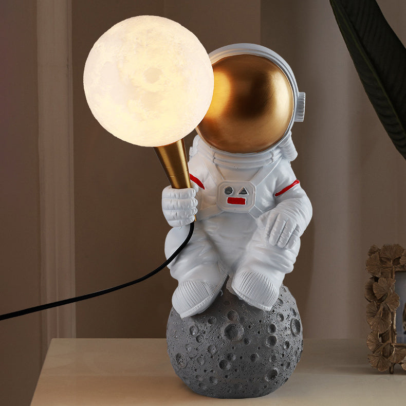 Contemporary Creative Resin ABS Astronaut 1-Light Table Lamp For Bedroom