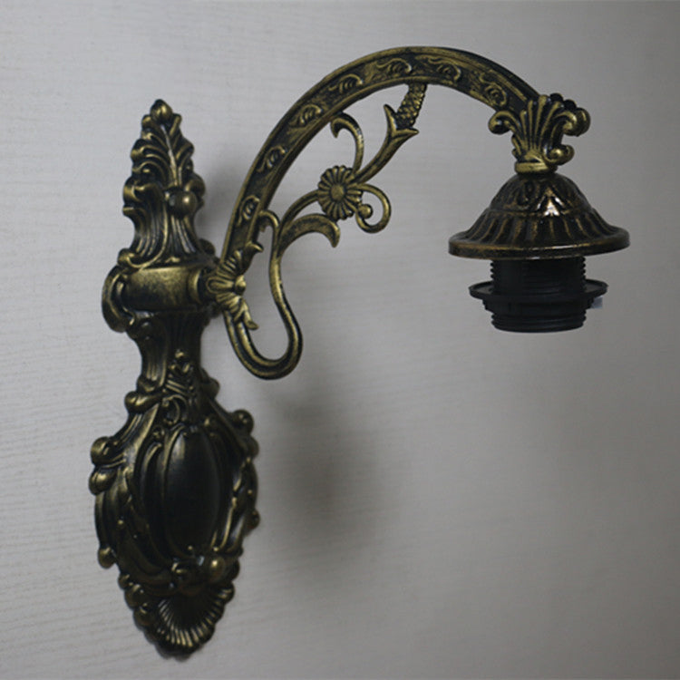 Traditional Tiffany Half Ball Floral Dragonfly Iron Glass 1-Light Wall Sconce Lamp For Bedroom