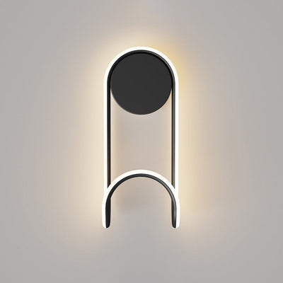 Contemporary Scandinavian Iron Aluminum Acrylic Round Hook Led Wall Sconce Lamp For Bedroom