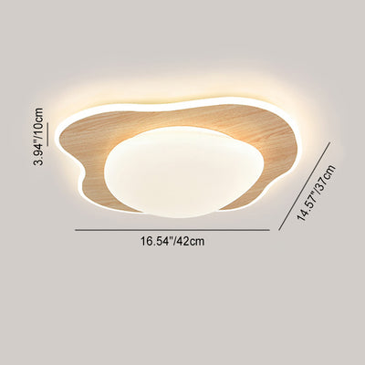 Modern Minimalist Irregular Round Iron Acrylic LED Flush Mount Ceiling Light For Bedroom