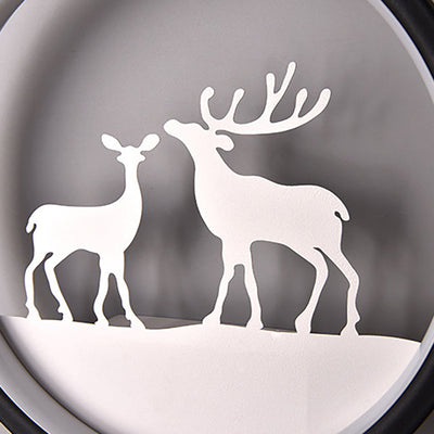 Contemporary Creative Deer Acrylic Round Shade LED Wall Sconce Lamp For Living Room