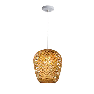 Luminaire suspendu à 1 lumière en bambou de style rustique 