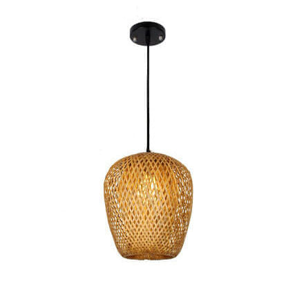 Rustic Style Bamboo Weaving 1-Light Pendant Light