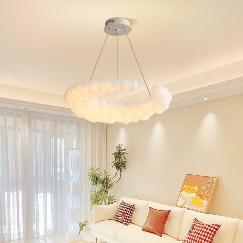 Modern Minimalist Iron Moon PE LED Pendant Light For Bedroom