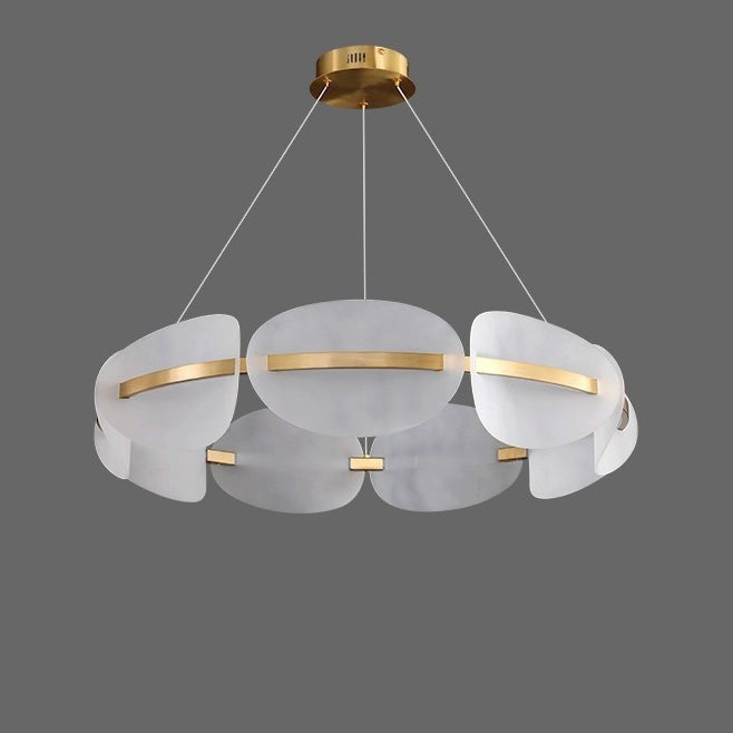 Modern Minimalist Round Iron Acrylic LED Chandelier For Bedroom