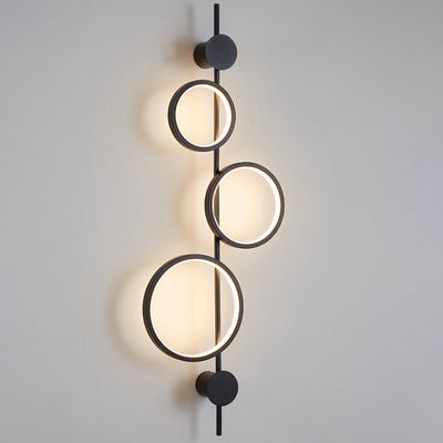 Modern Minimalist Multiple Circle Iron Silicone LED Wall Sconce Lamp For Living Room