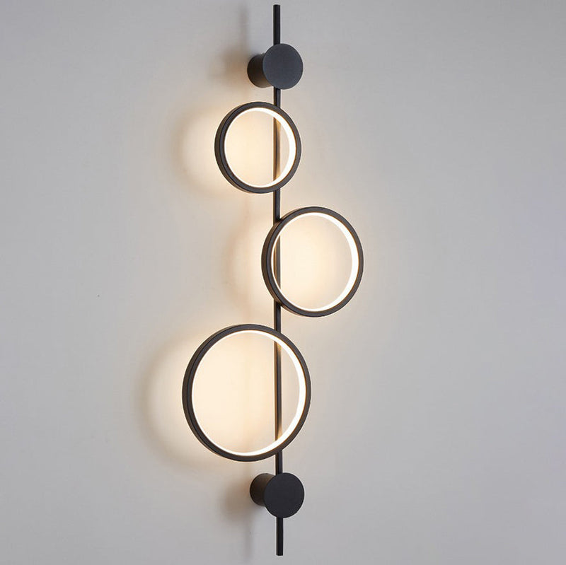 Modern Minimalist Multiple Circle Iron Silicone LED Wall Sconce Lamp For Living Room