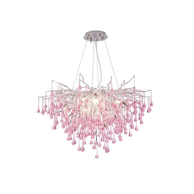 Modern Luxury Crystal Glass Aluminum Branch Water Drop 6/8/10/14 Chandeliers For Dining Room