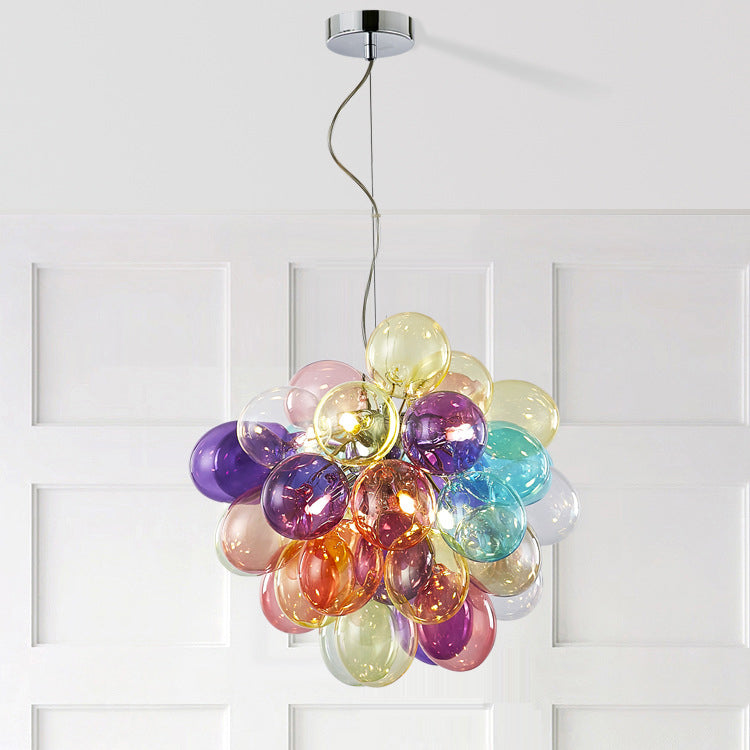 Contemporary Creative Balloon Iron Glass 8-Light Chandelier For Living Room