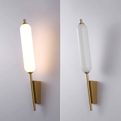 Minimalist Creative Column Straight Arm Iron PC LED Wall Sconce Lamp