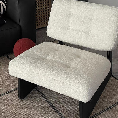 Contemporary Nordic Rectangular Upholstered Fabric Leather Wood Accent Chair Backrest For Living Room