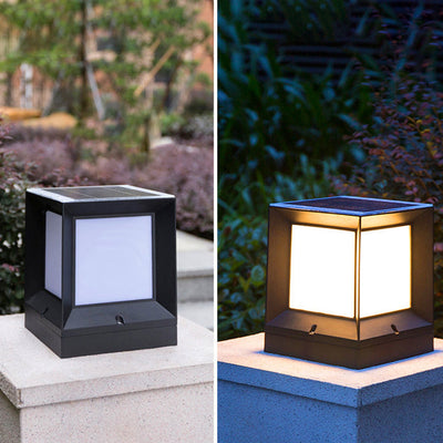 Contemporary Industrial ABS Square Acrylic 1-Light Solar Waterproof Landscape Light For Outdoor Patio