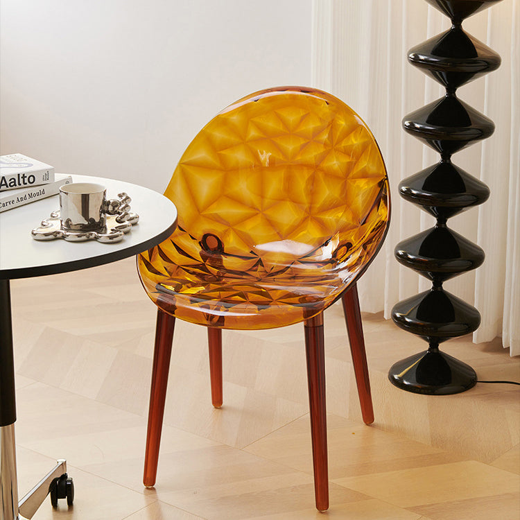 Contemporary Nordic Round Diamond Shape PC Dining Chair Backrest For Dining Room