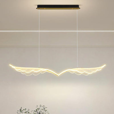 Contemporary Creative Angel Wing Acrylic Shade Hardware LED Island Light Pendant Light For Bedroom