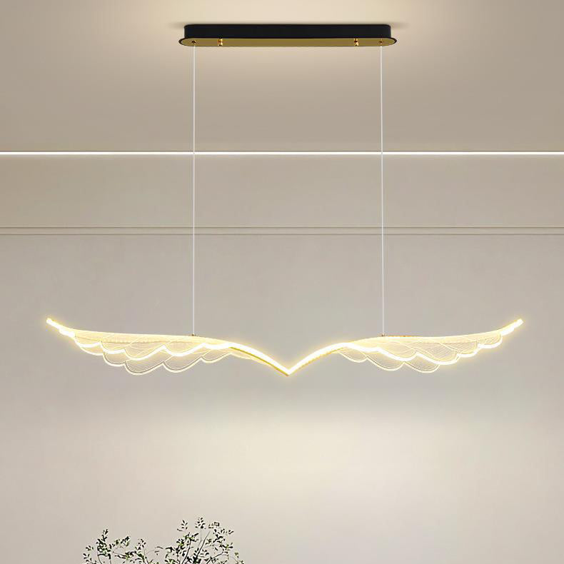 Contemporary Creative Angel Wing Acrylic Shade Hardware LED Island Light Pendant Light For Bedroom