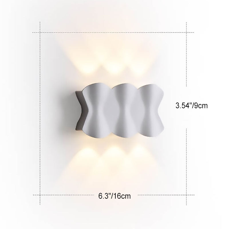 Modern Simplicity Rectangle Wave Aluminum LED Outdoor Wall Sconce Lamp For Outdoor Patio