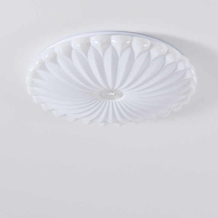 Modern Minimalist Round Sunflower Iron PVC LED Flush Mount Ceiling Light For Living Room