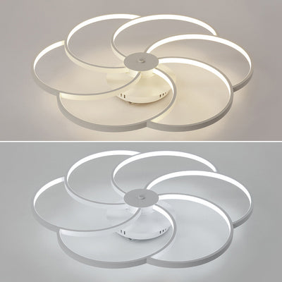 Contemporary Simplicity Aluminum Petal Silicone Strip Shade LED Flush Mount Ceiling Light For Living Room