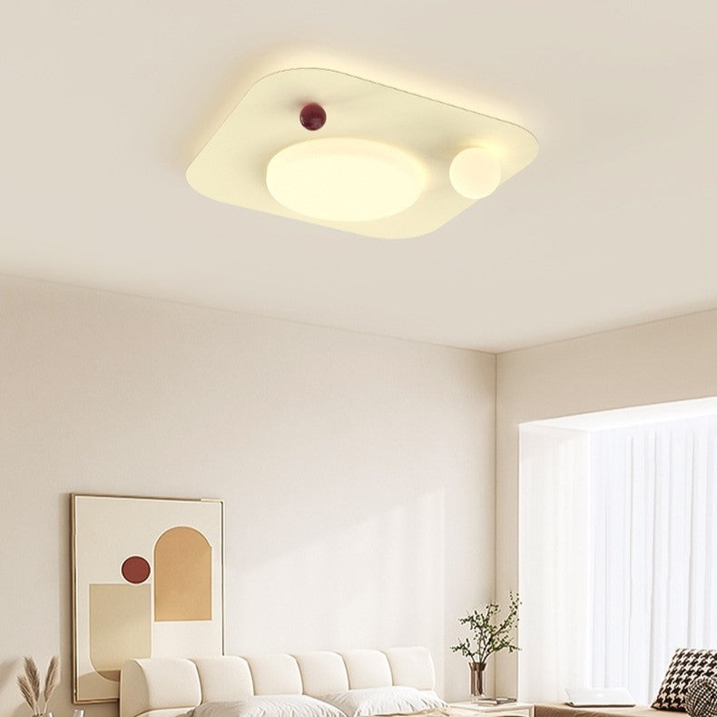 Modern Simplicity Iron PE Cloud Shade LED Flush Mount Ceiling Light For Bedroom