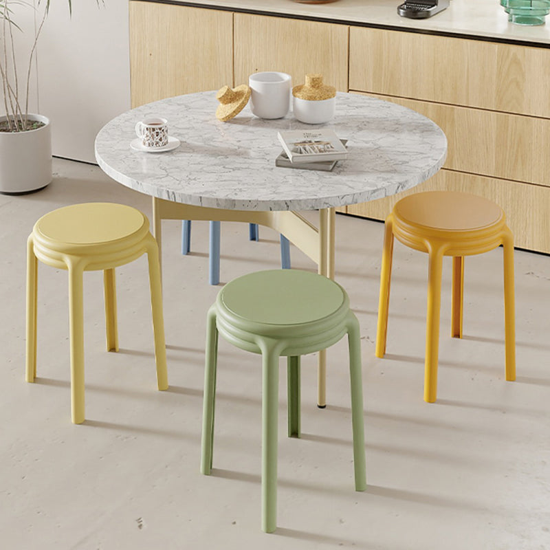 Contemporary Scandinavian Macaron Round Plastic Chair Stackable For Living Room