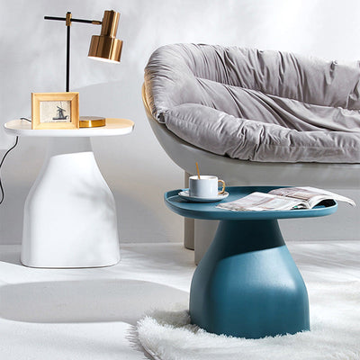 Contemporary Scandinavian Round Column Plastic Coffee Table For Living Room