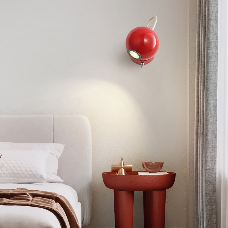 Contemporary Scandinavian Sphere Cylinder Iron LED Wall Sconce Lamp For Bedroom