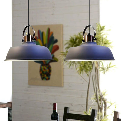 Nordic Minimalist Iron Round Pot Lid 1-Light Pendant Light