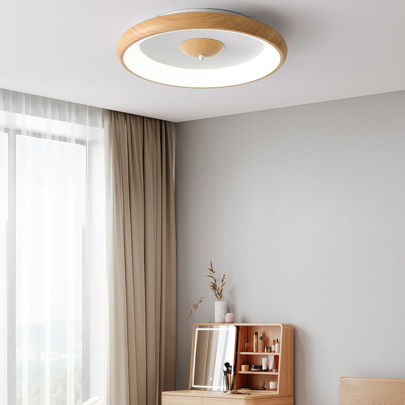 Traditional Japanese Round Aluminum Acrylic LED Flush Mount Ceiling Light For Living Room