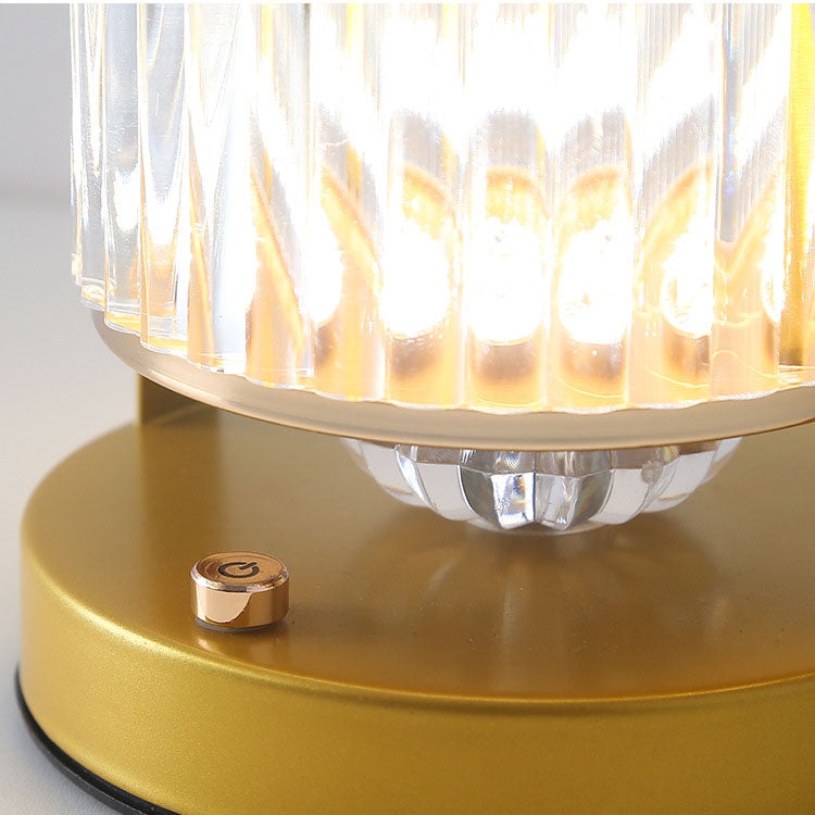 Modern Light Luxury Handheld Metal Cylindrical LED Table Lamp