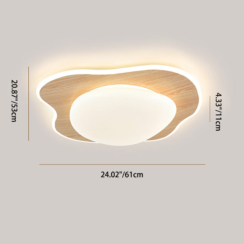 Modern Minimalist Irregular Round Iron Acrylic LED Flush Mount Ceiling Light For Bedroom